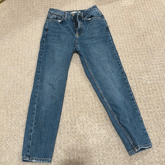 Top shop mom jeans medium wash high waisted petite - Picture 1 of 2